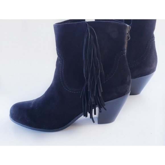 Sam Edelman Shoes - Sam Edelman Black Suede Fringe Booties 9.5M